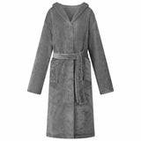 Vidaxl badjas hoodie donkergrijs xl flanel