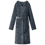 Vidaxl badjas hoodie marineblauw xxxl flanel