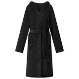 Vidaxl badjas hoodie zwart l flanel
