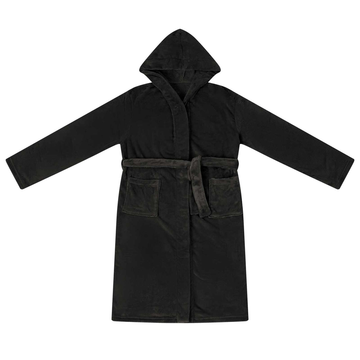 Vidaxl badjas hoodie zwart xxxl flanel