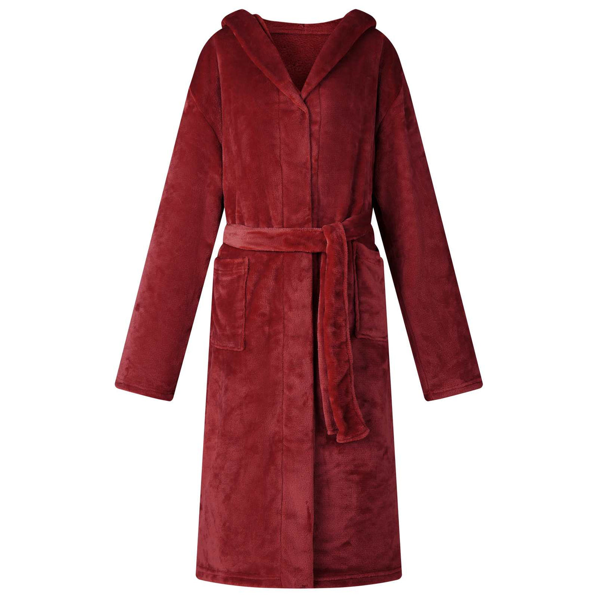 Vidaxl badjas hoodie bordeaux rood l flanel