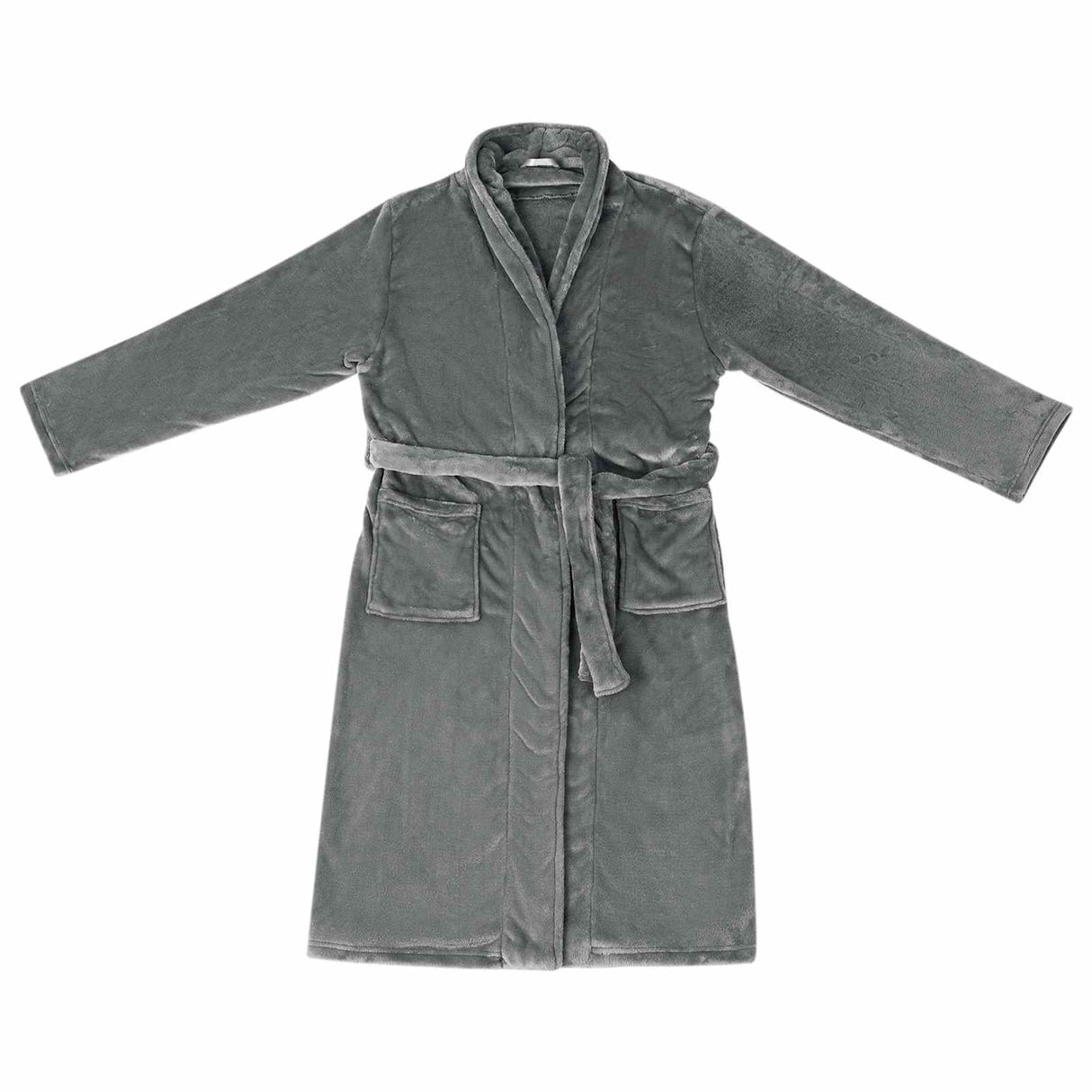 Vidaxl badjas zonder kap donkergrijs xxxl flanel