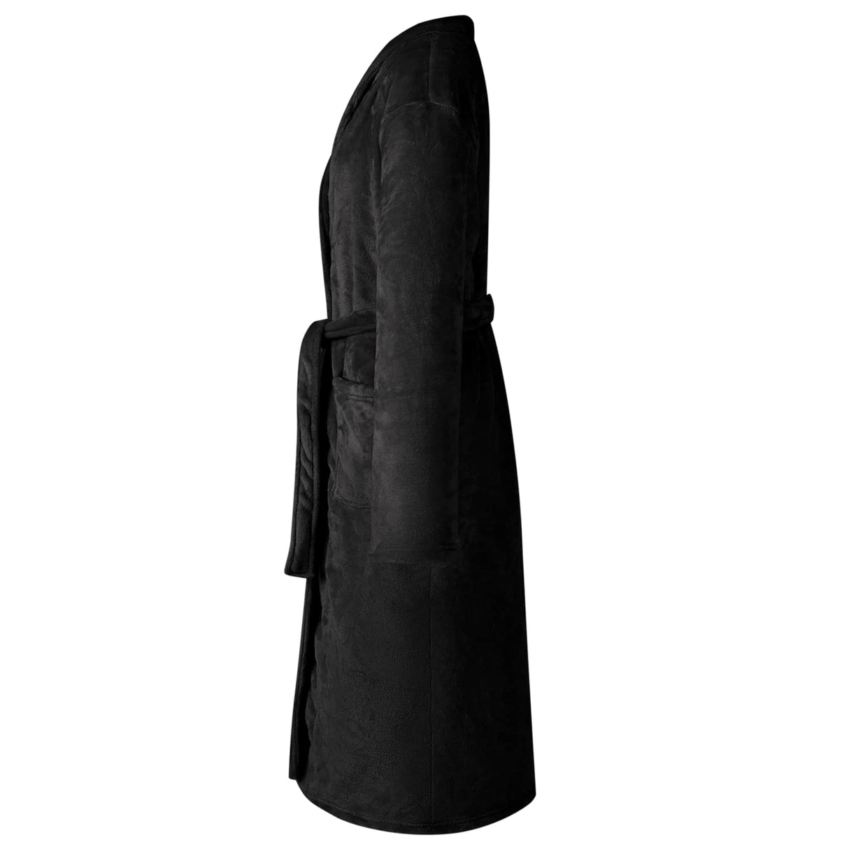 Vidaxl badjas zonder kap zwart m flanel