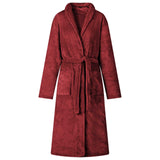 Vidaxl badjas zonder kap bordeaux rood m flanel