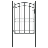 Vidaxl hekpoort met slot grijs 200 x 100 cm poedergecoat staal