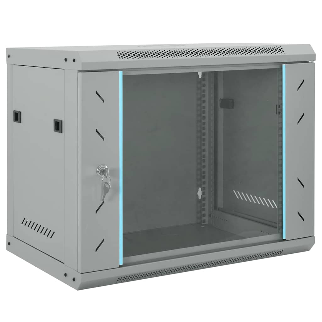 Vidaxl netwerk kabinet met opslag grijs 60 x 45 x 50 cm staal