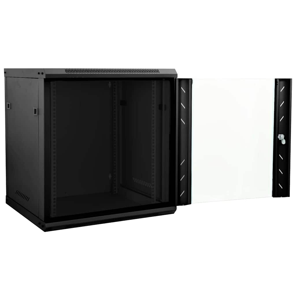 Vidaxl netwerk kabinet met opslag zwart 60 x 45 x 65 cm staal