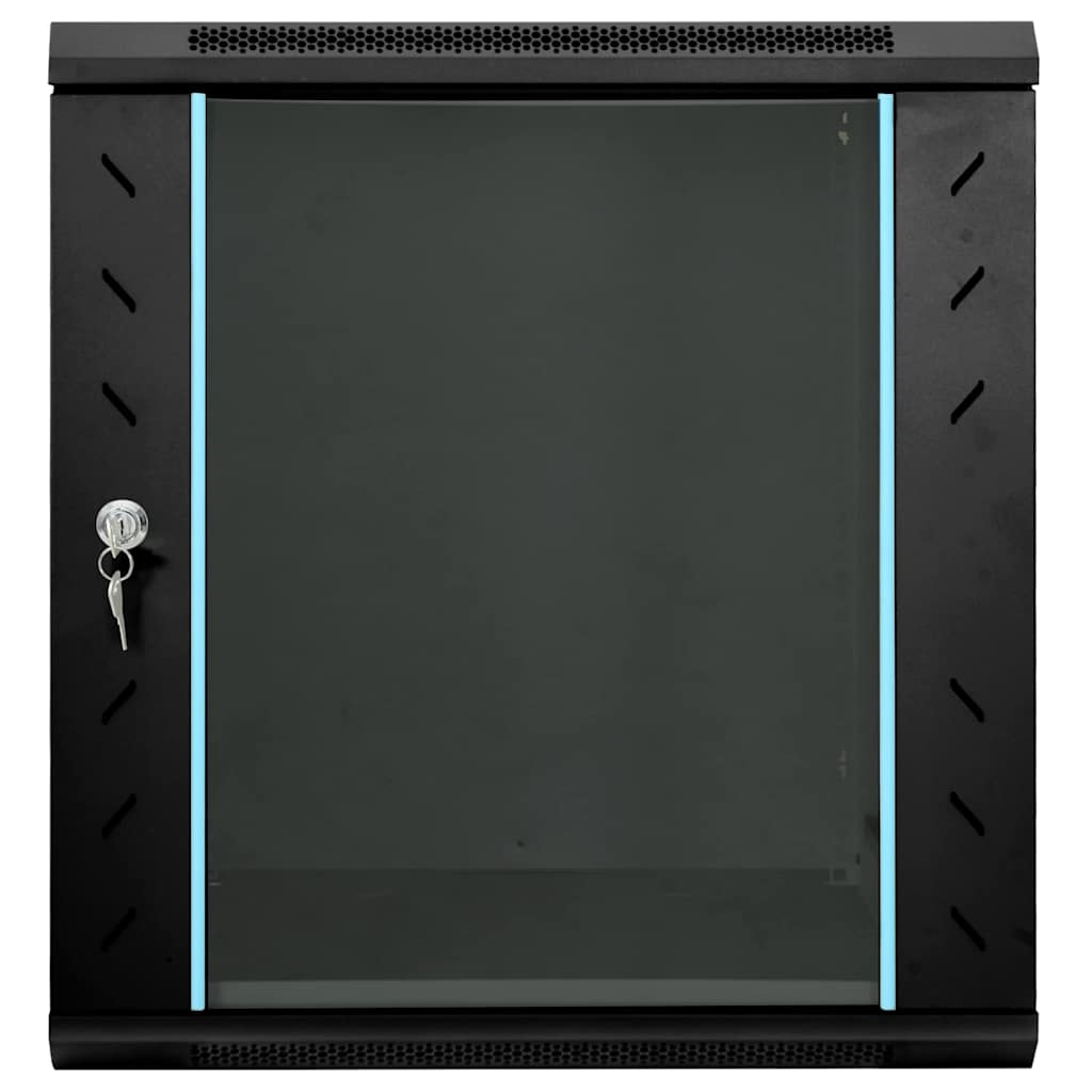 Vidaxl netwerk kabinet met opslag zwart 60 x 45 x 65 cm staal