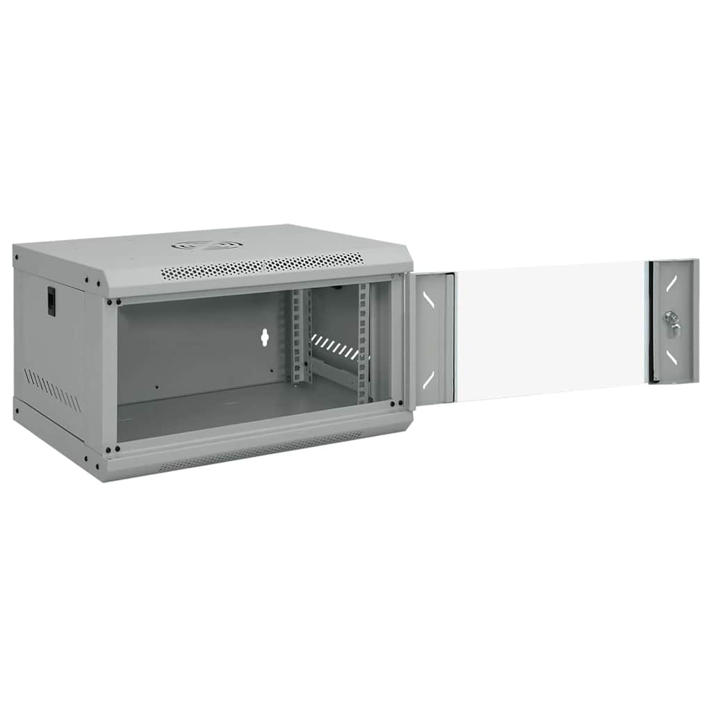 Vidaxl netwerk kabinet met opslag grijs 53 x 45 x 30 cm staal