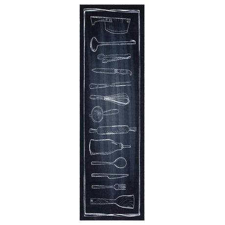 Vidaxl keuken vloerkleed zwart 150 x 45 cm fluweel