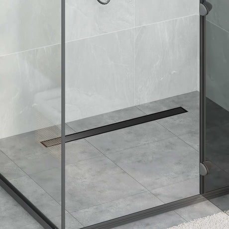 Vidaxl doucheafvoer 2-in-1 met 360° sifon zwart 80 cm