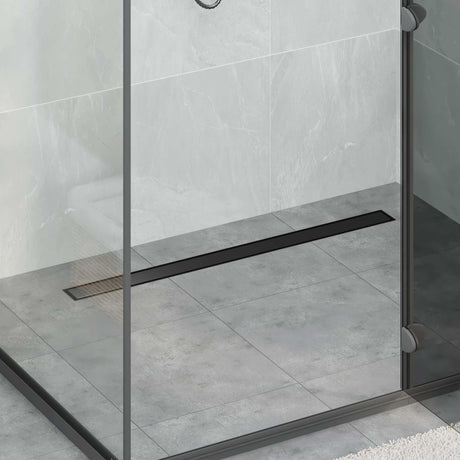 Vidaxl doucheafvoer 2-in-1 met 360° sifon zwart 90 cm