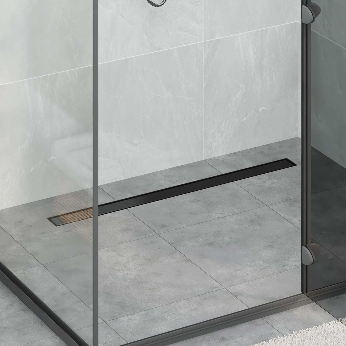 Vidaxl 2 in 1 doucheafvoer zwart 100 cm roestvrij staal 304