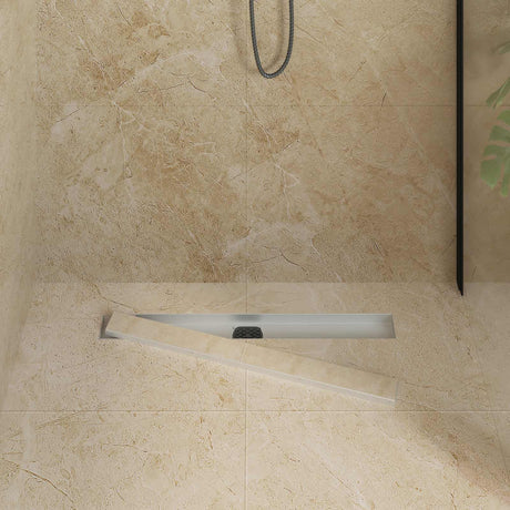 Vidaxl doucheafvoer 2-in-1 met 360° sifon zilver 70 cm