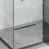 Vidaxl doucheafvoer glasdeksel met 360° sifon zwart 60 cm