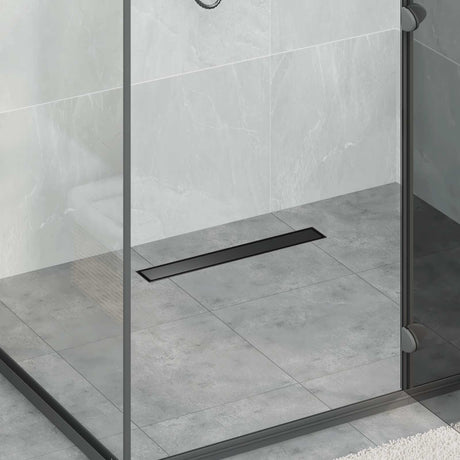 Vidaxl 2 in 1 doucheafvoer zwart 60 cm roestvrij staal 304