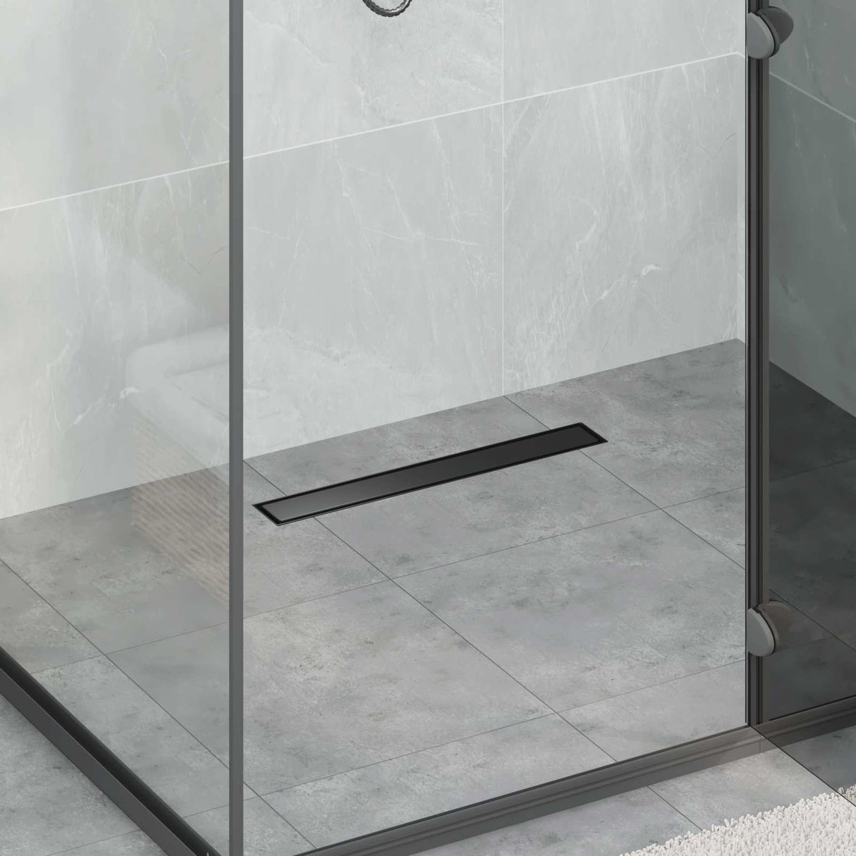 Vidaxl doucheafvoer 2-in-1 met 360° sifon zwart 50 cm