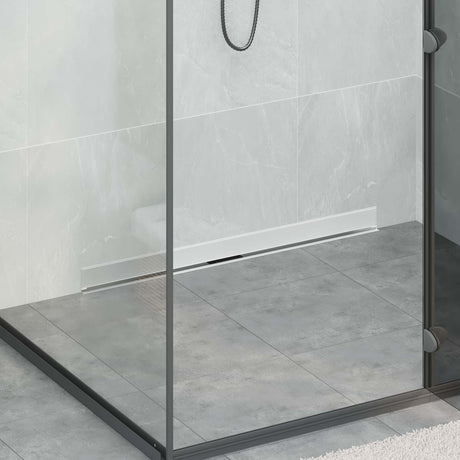 Vidaxl wandgemonteerde douche afvoer zilver 90 cm roestvrij staal 304