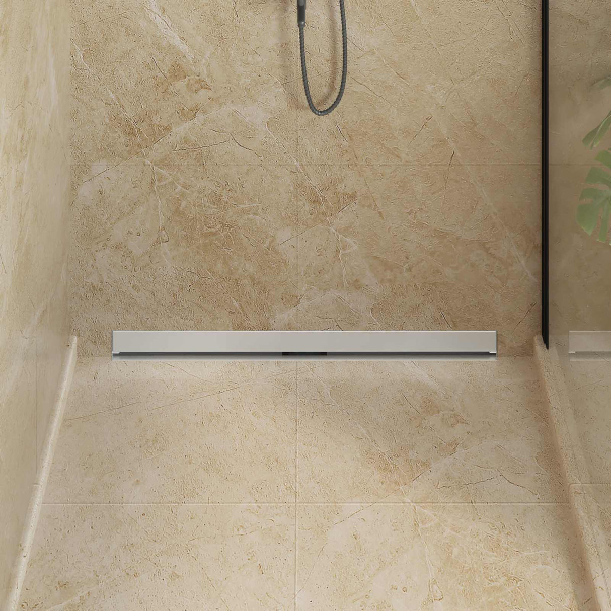 Vidaxl wandgemonteerde douche afvoer zilver 90 cm roestvrij staal 304