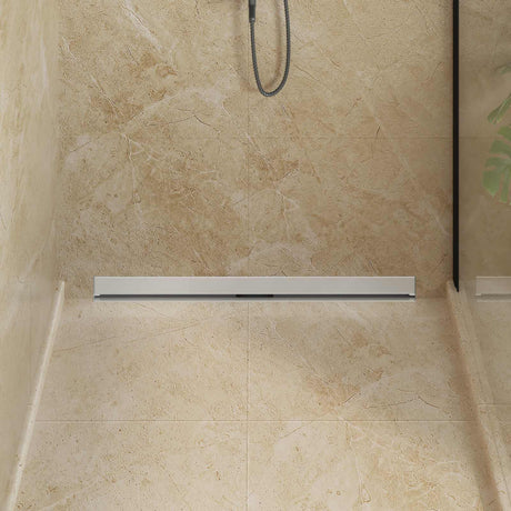 Vidaxl wandgemonteerde douche afvoer zilver 90 cm roestvrij staal 304