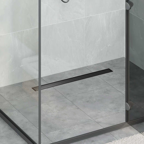 Vidaxl 2 in 1 doucheafvoer zwart 70 cm roestvrij staal 304