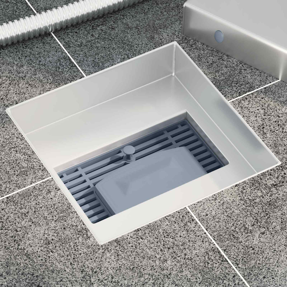Vidaxl 2 in 1 doucheafvoer zilver 15 x 15 cm roestvrij staal 304