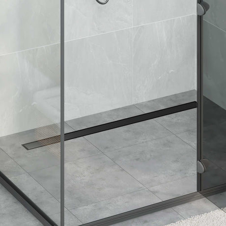 Vidaxl doucheafvoer 2-in-1 met 360° sifon zwart 100 cm