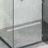 Vidaxl doucheafvoer met lijndesign zilver 100 cm roestvrij staal 304