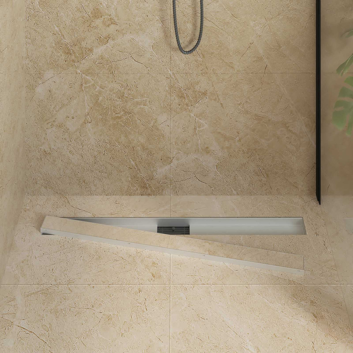 Vidaxl 2 in 1 doucheafvoer zilver 90 cm roestvrij staal 304