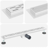 Vidaxl doucheafvoer met lijndesign zilver 80 cm roestvrij staal 304