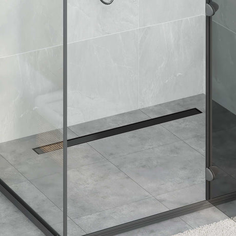Vidaxl 2 in 1 doucheafvoer zwart 90 cm roestvrij staal 304