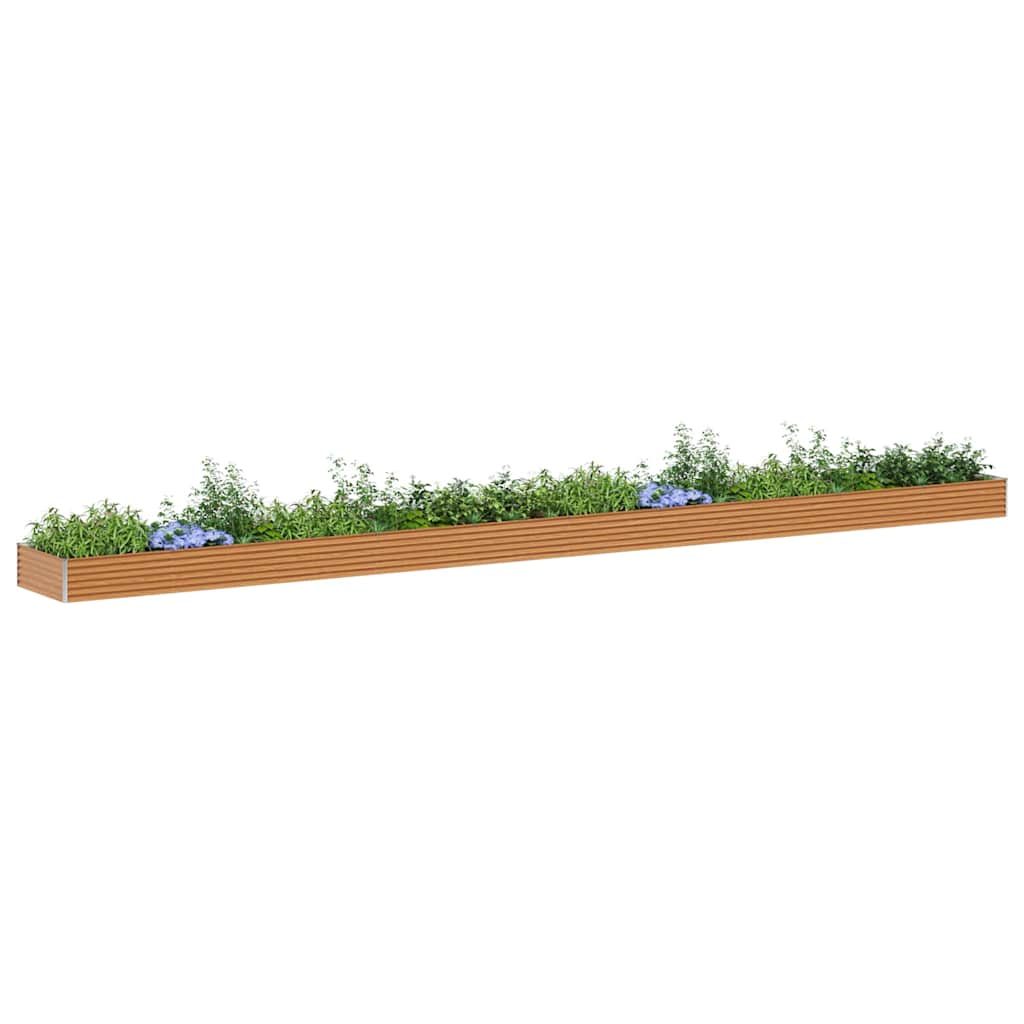 Vidaxl verhoogde plantenbak 970 x 100 x 36 cm gegalvaniseerd staal