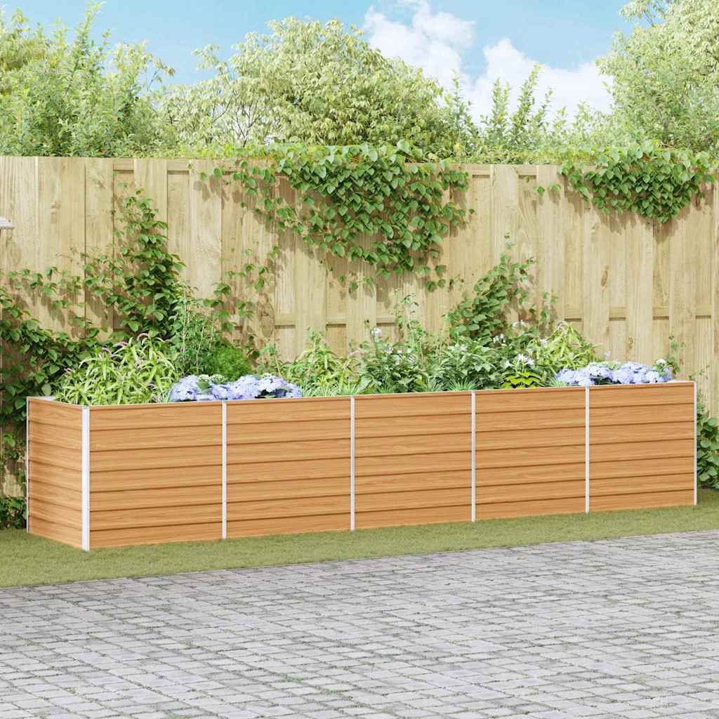Vidaxl verhoogde plantenbak licht bruin 400 x 80 x 77 cm