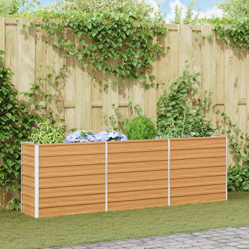 Vidaxl verhoogde plantenbak licht bruin 240 x 40 x 77 cm