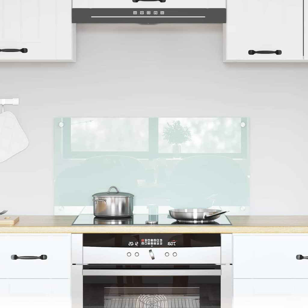 Vidaxl keuken achterwand wit 80 x 40 cm gehard glas