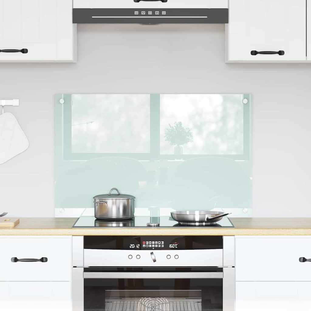 Vidaxl keuken achterwand wit 80 x 50 cm gehard glas