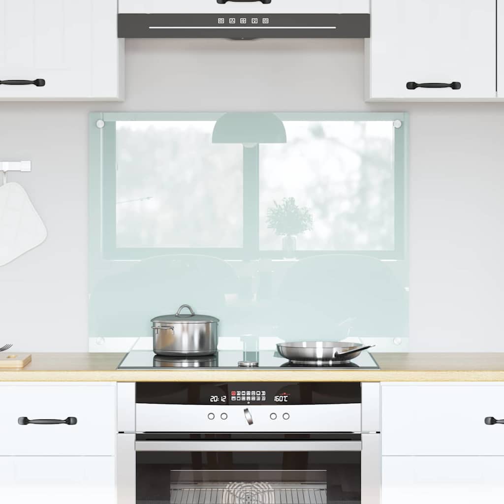 Vidaxl keuken achterwand wit 80 x 60 cm gehard glas
