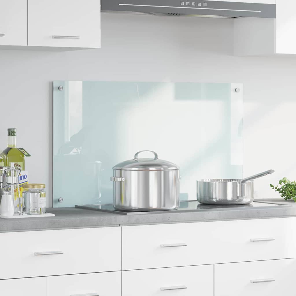 Vidaxl keuken achterwand wit 90 x 50 cm gehard glas