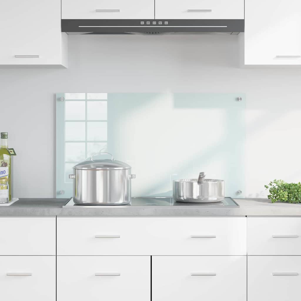 Vidaxl keuken achterwand wit 90 x 50 cm gehard glas