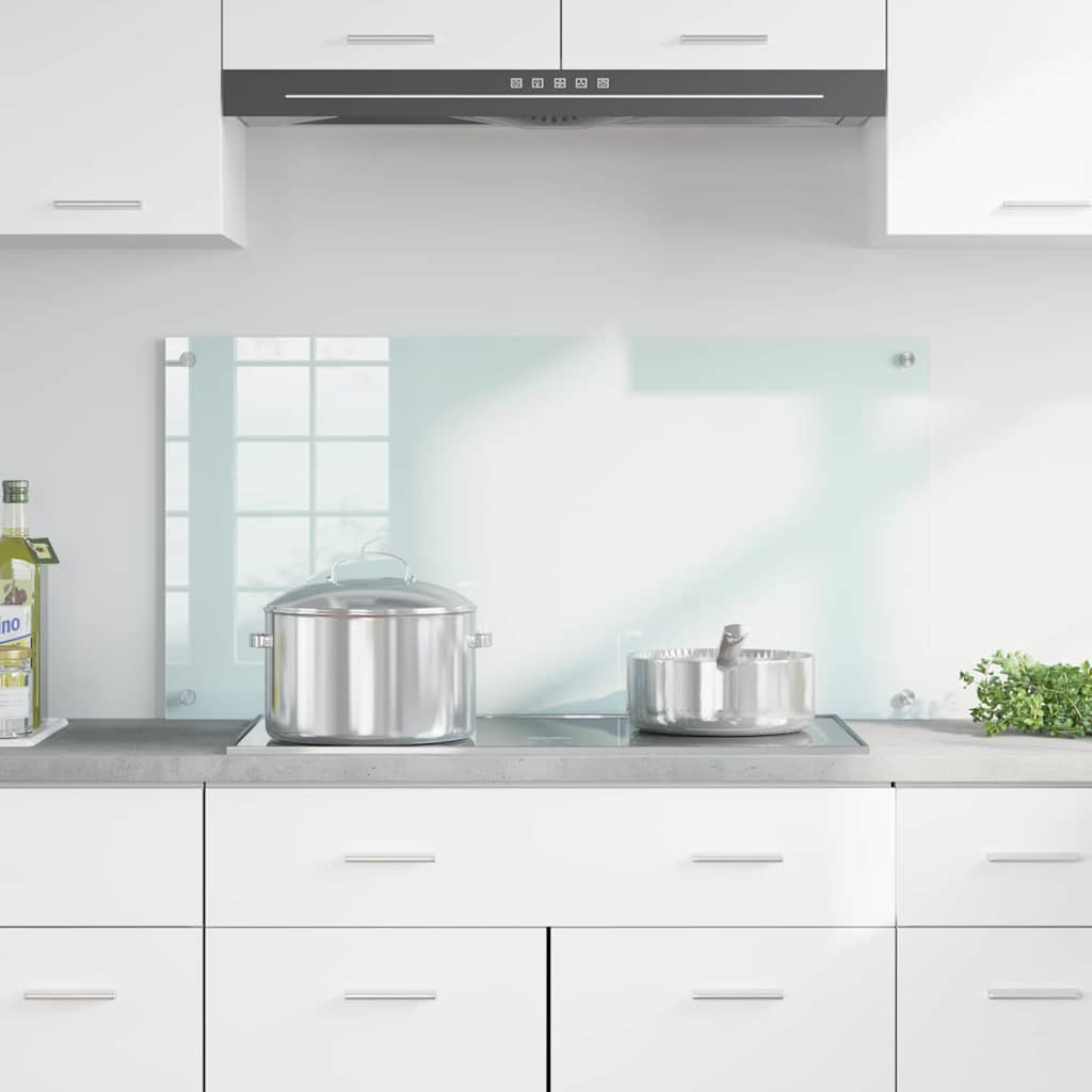Vidaxl keuken achterwand wit 100 x 50 cm gehard glas