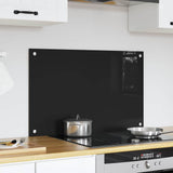 Vidaxl keuken achterwand zwart 80 x 50 cm gehard glas