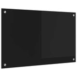 Vidaxl keuken achterwand zwart 80 x 50 cm gehard glas