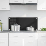Vidaxl keuken achterwand zwart 90 x 40 cm gehard glas