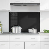 Vidaxl keuken achterwand zwart 90 x 60 cm gehard glas