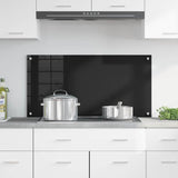 Vidaxl keuken achterwand zwart 100 x 50 cm gehard glas