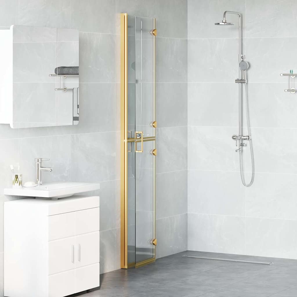 Vidaxl inloopdouchewand goud 90 x 6.5 x 190 cm