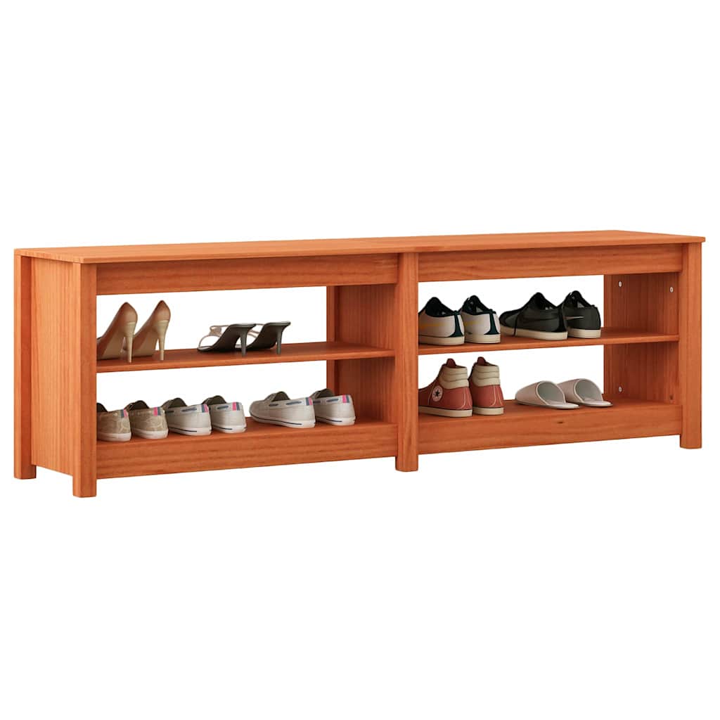 Vidaxl schoenenbank met plank met opslag wasbruin 160 x 36,5 x 50 cm