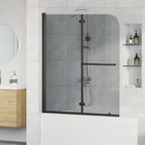 Vidaxl douche omhulsel zwart 95 x 140 cm esg-glas en aluminium