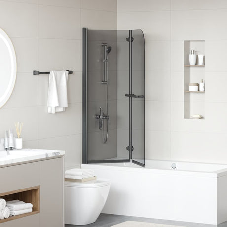 Vidaxl douche omhulsel zwart 120 x 140 cm esg-glas en aluminium