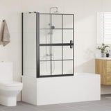 Vidaxl bad douchescreen zwart en transparant 116 x 68 x 128 cm